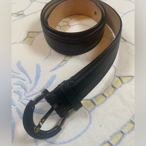 Salvatore Ferragamo Black Leather Belt-Size M.